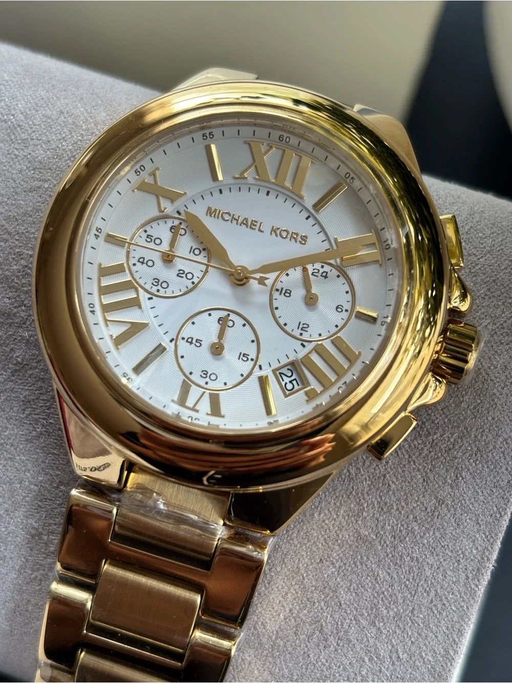 Michael Kors Gold and White Men’s Chronograph Bracelet Watch
